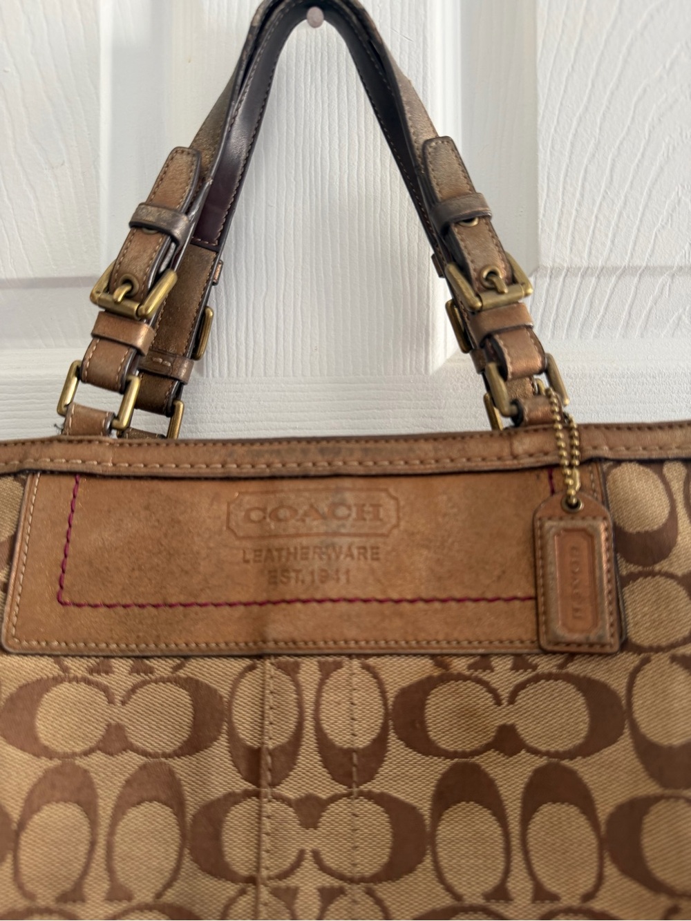 Vintage Y2K Coach Signature Gallery Tote 8K49 - Well Loved / Casual Use - Picture 2 of 16